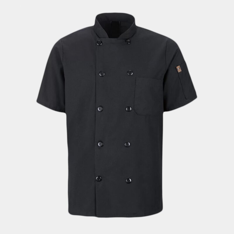 RED KAP® CHEF DESIGNS® SHORT SLEEVE CHEF COAT WITH OILBLOK + MIMIX™ Thumbnail