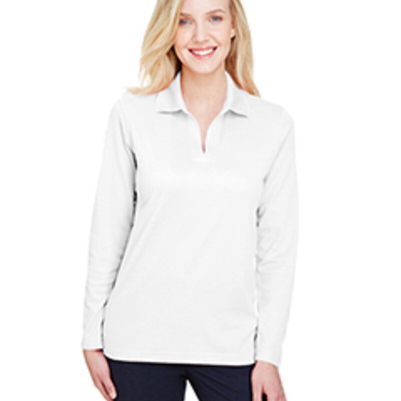 DG20LW - Devon & Jones CrownLux Performance™ Ladies' Plaited Long Sleeve Polo Thumbnail