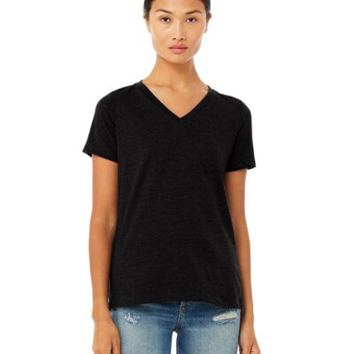 6405CVC - Bella + Canvas Ladies' Relaxed Heather CVC Jersey V-Neck T-Shirt Thumbnail