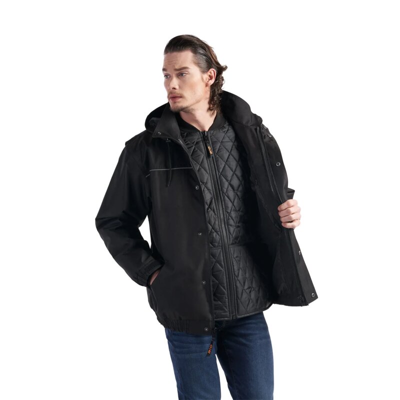 L01115 - Extreme - Adult Heavy Duty 3in1 Bomber Jacket w/ Detachable Hood Thumbnail