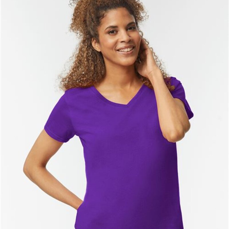 Gildan Women's Heavy Cotton™ V-Neck T-Shirt - 5V00L Thumbnail