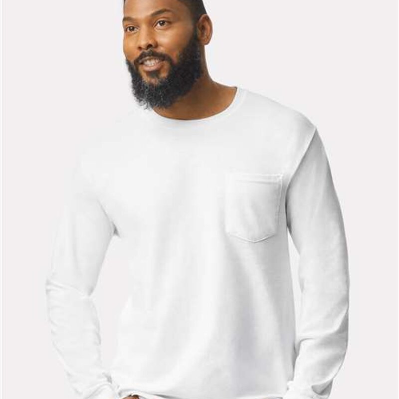 Gildan Unisex Ultra Cotton® Long Sleeve Pocket T-Shirt - 2410 Thumbnail