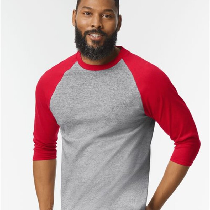 Gildan Unisex Heavy Cotton™ Raglan Three-Quarter Sleeve T-Shirt - 5700 Thumbnail