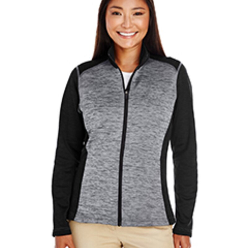 DG796W - Devon & Jones Ladies' Newbury Colorblock Mélange Fleece Full-Zip Thumbnail