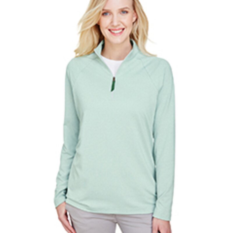 DG480W - Devon & Jones CrownLux Performance™ Ladies' Clubhouse Micro-Stripe Quarter-Zip Thumbnail