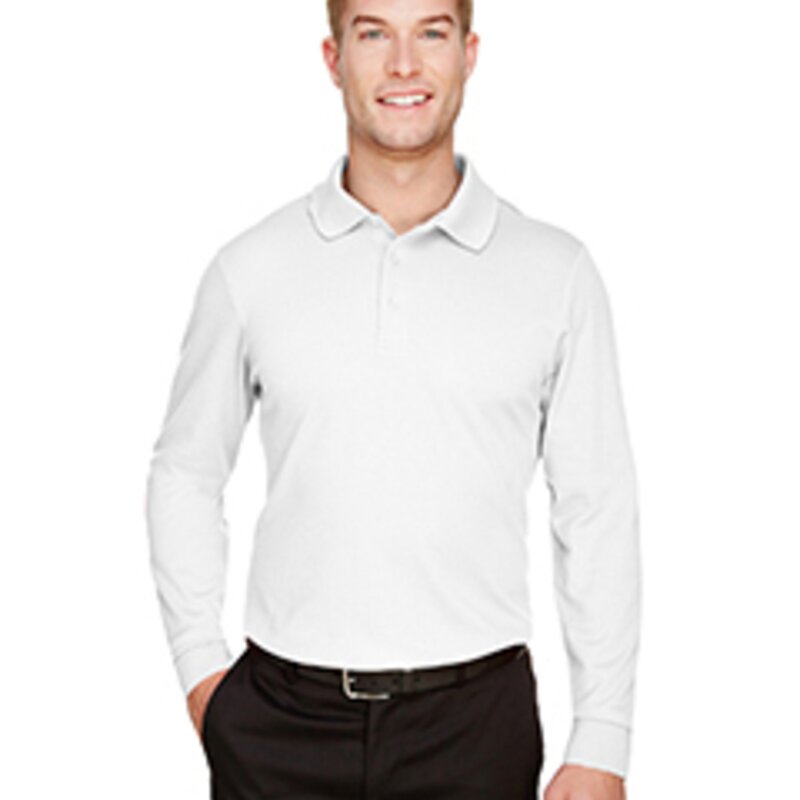 DG20L - Devon & Jones CrownLux Performance™ Men's Plaited Long Sleeve Polo Thumbnail