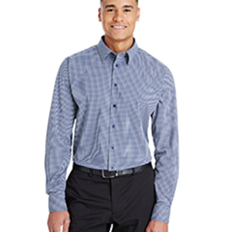 DG535 - Devon & Jones CrownLux Performance™ Men's Tonal Mini Check Shirt Thumbnail