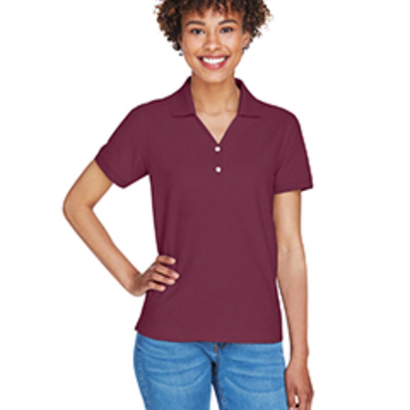D100W - Devon & Jones Ladies' Pima Piqué Short-Sleeve Y-Collar Polo Thumbnail