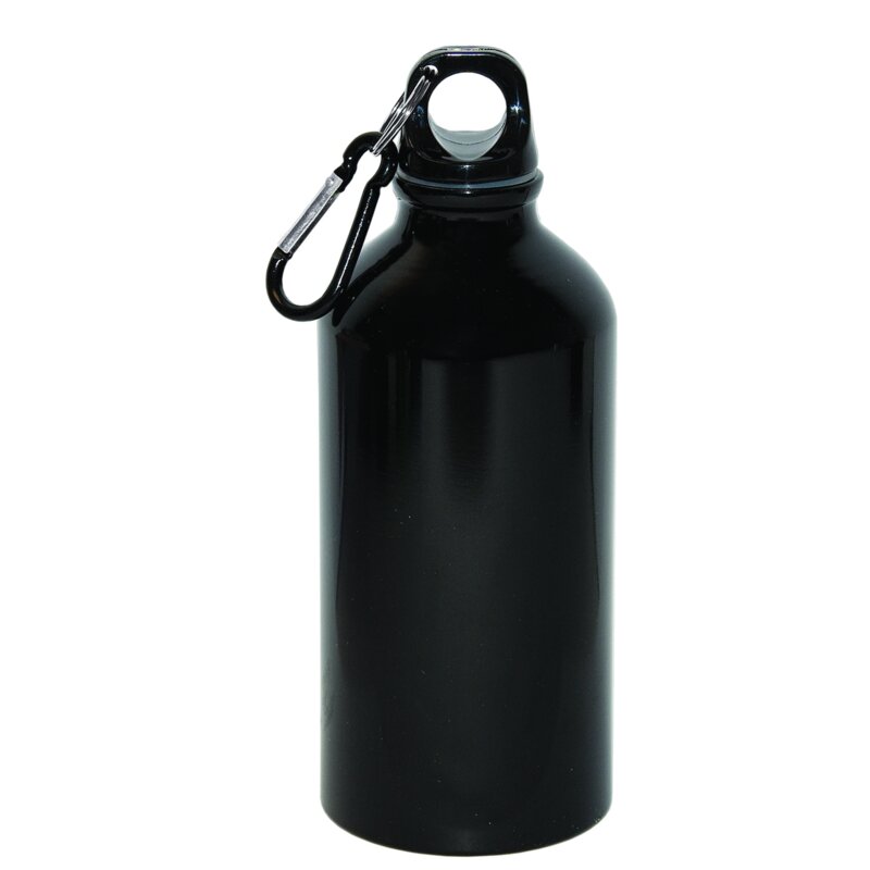 500 ML (17 FL. OZ.) ALUMINUM WATER BOTTLE WITH CARABINER Thumbnail