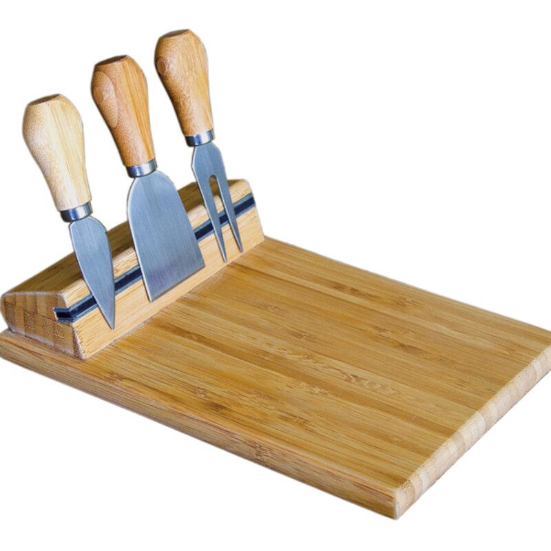 BAMBOO CHEESE BOARD WITH UTENSILS Thumbnail